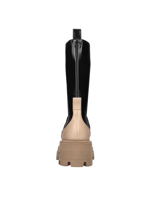 Leather and fabric ankle boots SERGIO ROSSI | A99950-MFI589-1498-470NERO